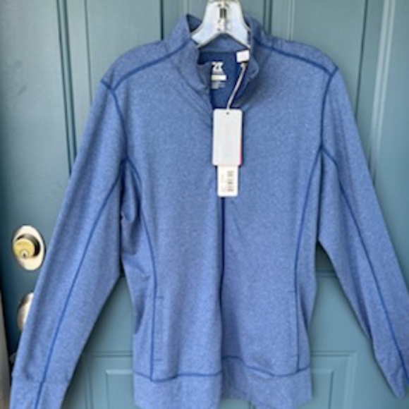 CUTTER & BUCK CB DRYTEC TOP SPIN BLUE FULL ZIP JACKET NWT SIZE LARGE - Picture 3 of 16